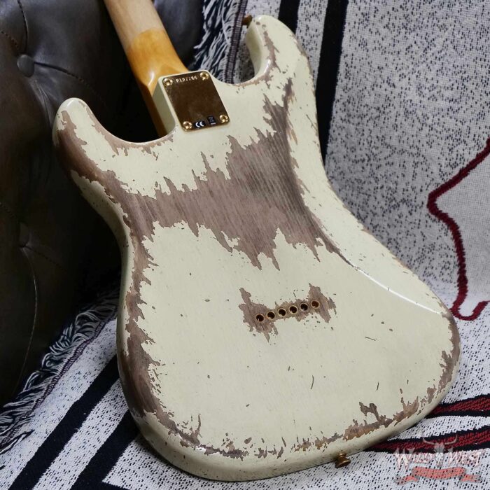 Fender Custom Shop Wild West Guitars 25th Anniversary 1960 Stratocaster Hardtail Madagascar Rosewood Fretboard Heavy Relic Vinatge White 7.15 LBS - Image 15