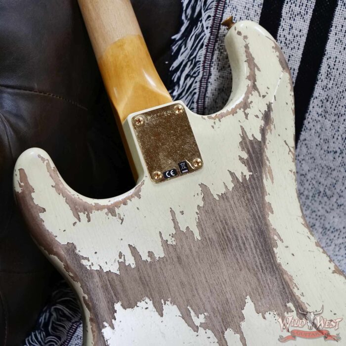 Fender Custom Shop Wild West Guitars 25th Anniversary 1960 Stratocaster Hardtail Madagascar Rosewood Fretboard Heavy Relic Vinatge White 7.15 LBS - Image 16