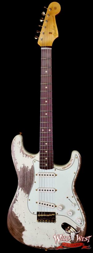 Fender Custom Shop Wild West Guitars 25th Anniversary 1960 Stratocaster Hardtail Madagascar Rosewood Fretboard Heavy Relic Vinatge White 7.15 LBS