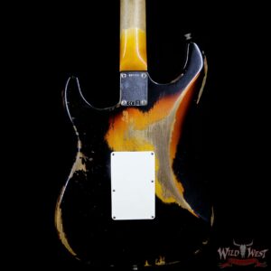 Fender Custom Shop Wild West Exclusive Black Lightning Stratocaster Floyd Rose Heavy Relic HSS 3 Tone Sunburst - Image 4