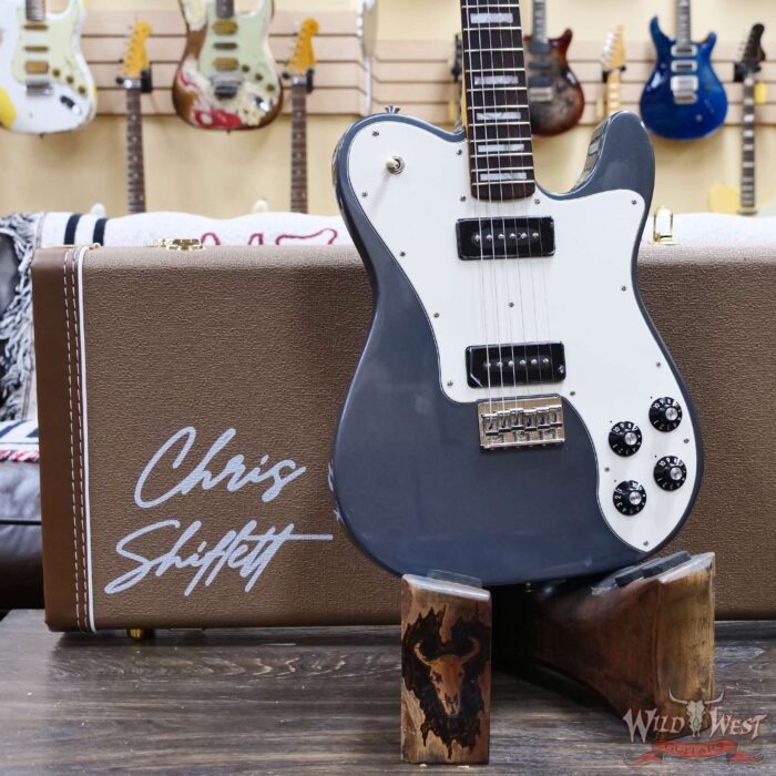Fender Chris Shiflett Cleaver Telecaster Deluxe Dual P90 Rosewood Fingerboard Charcoal Frost Metallic 7.70 LBS - Image 7
