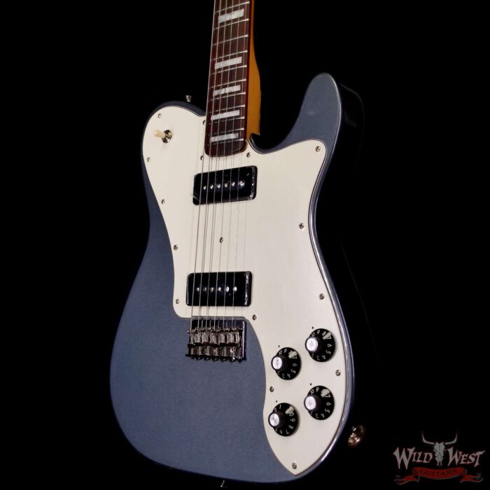 Fender Chris Shiflett Cleaver Telecaster Deluxe Dual P90 Rosewood Fingerboard Charcoal Frost Metallic 8.00 LBS - Image 2