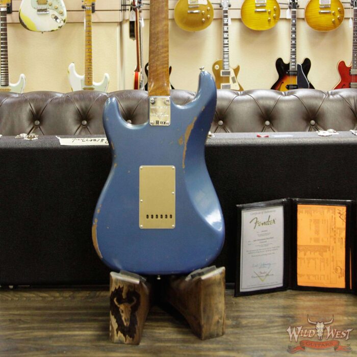 Fender Custom Shop 30th Anniversary LTD Roasted 1960 Stratocaster Relic Birdseye Neck Rosewood Board Aged Lake Placid Blue - Image 16