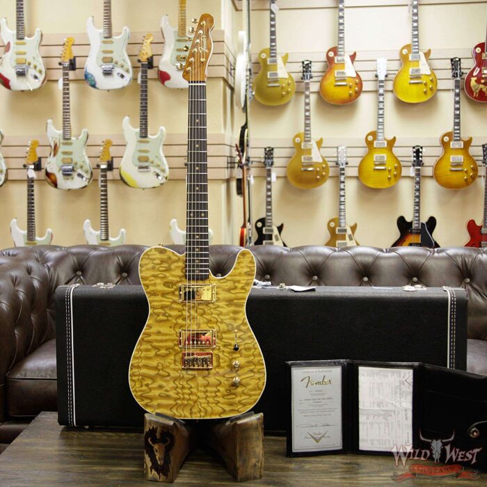 Fender Custom Shop Paul Waller Masterbuilt Artisan Tamo Ash Top Telecaster HH African Blackwood Board Natural - Image 12