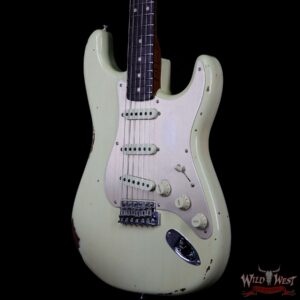 Fender Custom Shop Roasted 1960 Stratocaster Relic AAA Birdseye Maple Neck 3A Rosewood Slab Board Aged Vintage White - Image 2