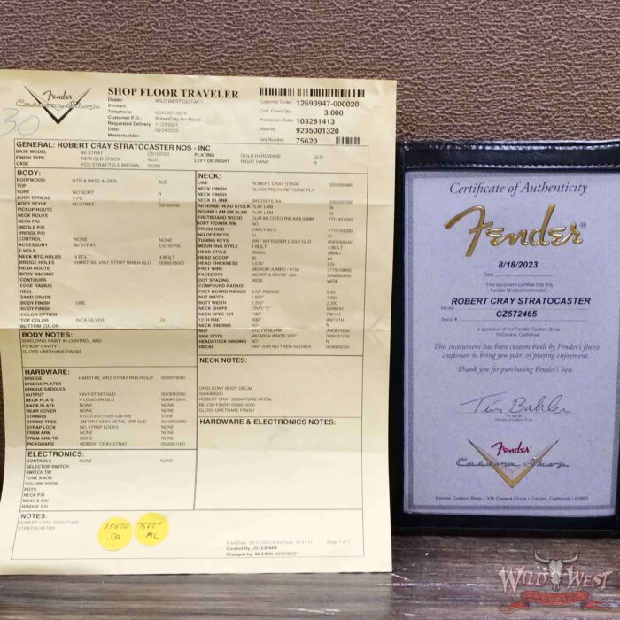 Fender Custom Shop Robert Cray Signature Stratocaster Hardtail AA Birdseye Maple Neck NOS Inca Silver 7.50 LBS - Image 8