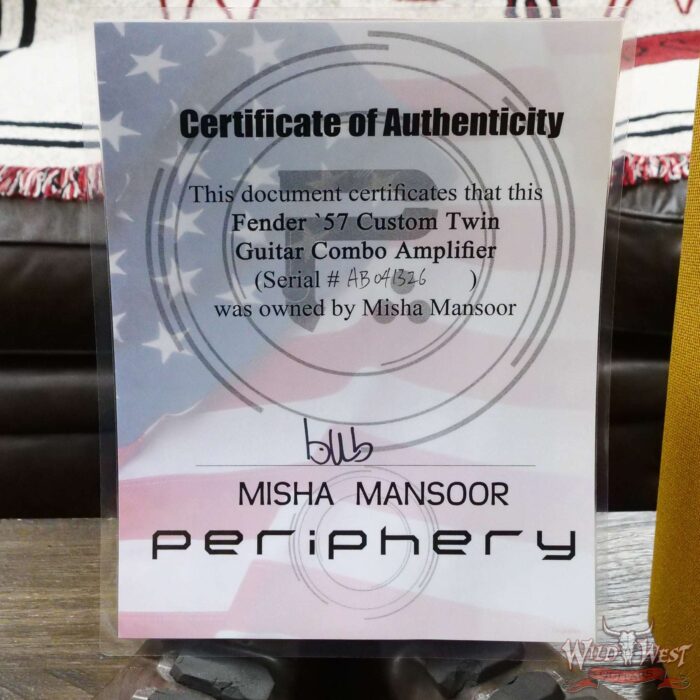 Fender ‘57 Custom Twin-Amp 2-Channel 40-Watt 2x12” Guitar Combo Amplifier Owned by Misha Mansoor (Periphery) - Image 7
