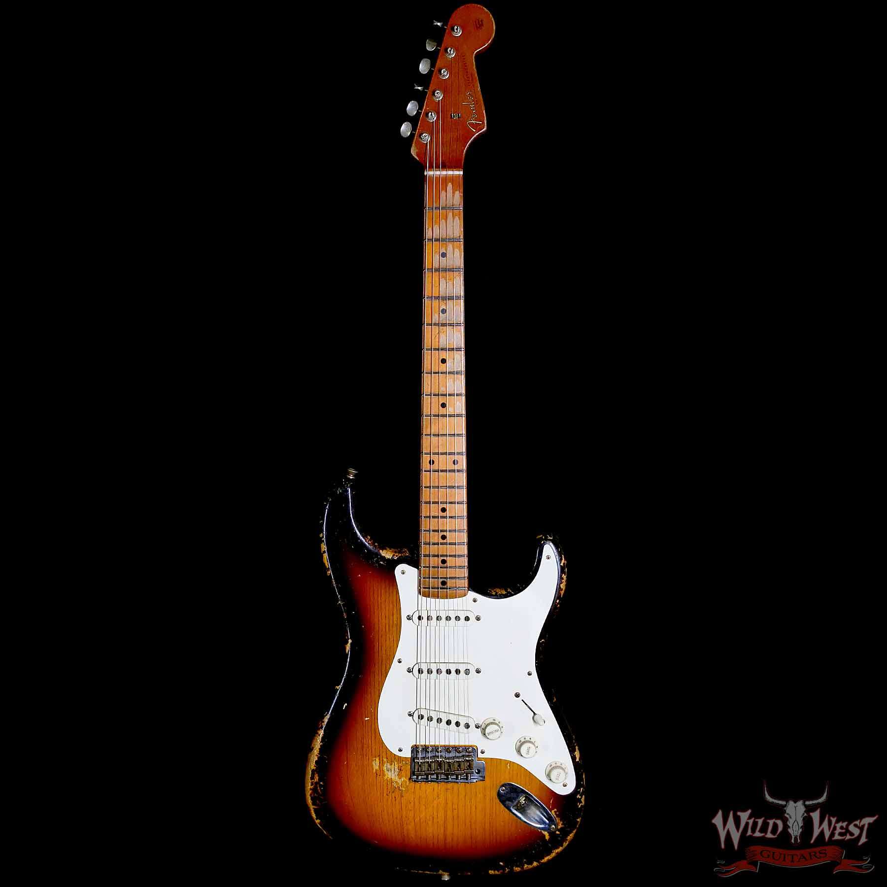fender-dw-c1__wwg.jpg Fender Custom Shop Dale Wilson Masterbuilt 1955 Stratocaster Hand-Wound Pickups Relic 2 Tone Sunburst 6.70 LBS - Image 3