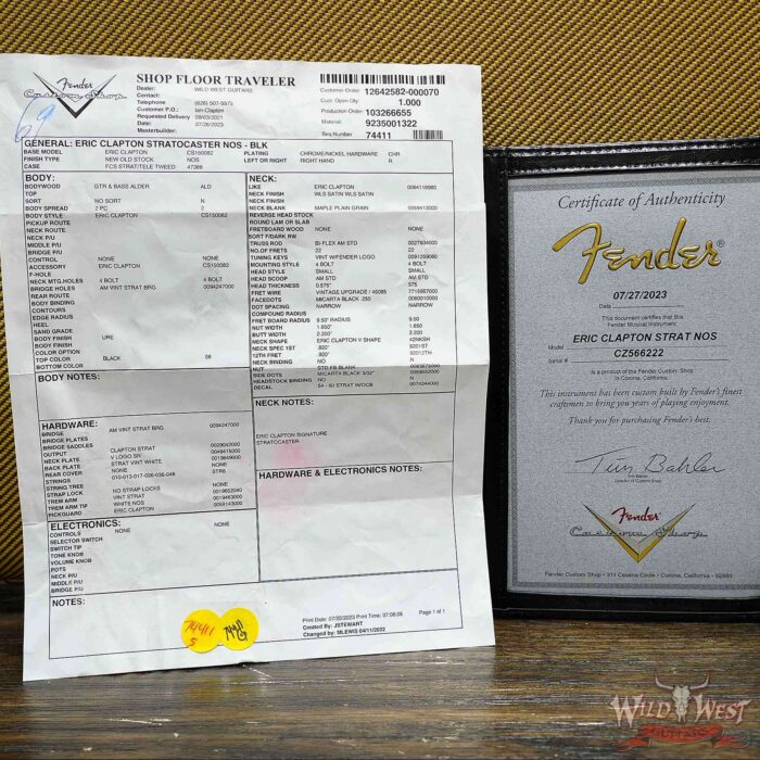 Fender Custom Shop Eric Clapton Signature Stratocaster Maple Fingerboard NOS Black 8.05 LBS - Image 11