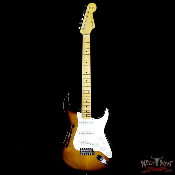 2018 Fender USA Eric Johnson Signature Stratocaster Thinline Semi-Hollow Body Maple Neck 2 Tone Sunburst - Image 3