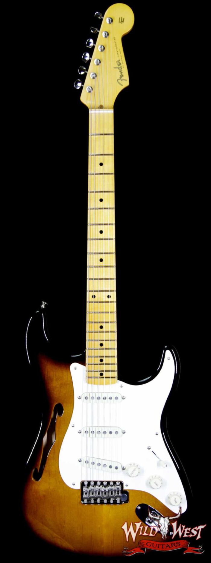 2018 Fender USA Eric Johnson Signature Stratocaster Thinline Semi-Hollow Body Maple Neck 2 Tone Sunburst - Image 1