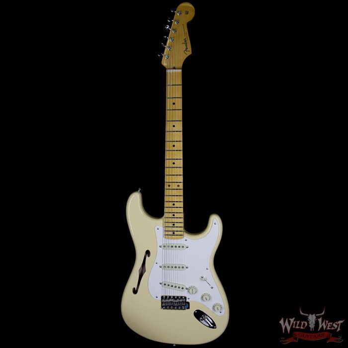 Fender USA Eric Johnson Signature Stratocaster Thinline Semi-Hollow Body Maple Neck Vintage White - Image 6