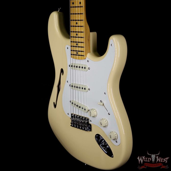 Fender USA Eric Johnson Signature Stratocaster Thinline Semi-Hollow Body Maple Neck Vintage White - Image 2