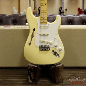 Fender USA Eric Johnson Signature Stratocaster Thinline Semi-Hollow Body Maple Neck Vintage White - Image 11