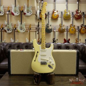 Fender USA Eric Johnson Signature Stratocaster Thinline Semi-Hollow Body Maple Neck Vintage White - Image 12
