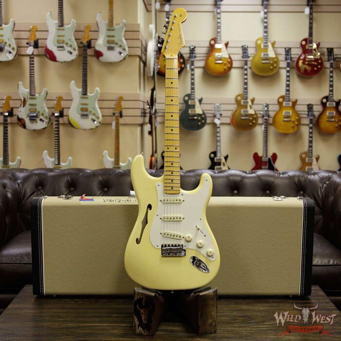 Fender USA Eric Johnson Signature Stratocaster Thinline Semi-Hollow Body Maple Neck Vintage White - Image 12