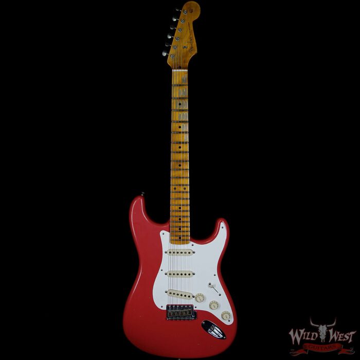 Fender Custom Shop 1957 Stratocaster Maple Neck Journeyman Relic with Dirty Neck Fiesta Red - Image 5