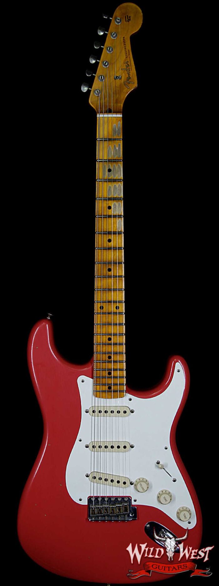 Fender Custom Shop 1957 Stratocaster Maple Neck Journeyman Relic with Dirty Neck Fiesta Red - Image 1