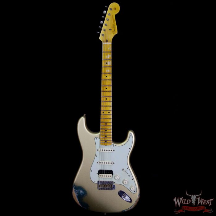 Fender Custom Shop 1960 Stratocaster HSS Heavy Relic HLE Gold over Sherwood Green Metallic - Image 5