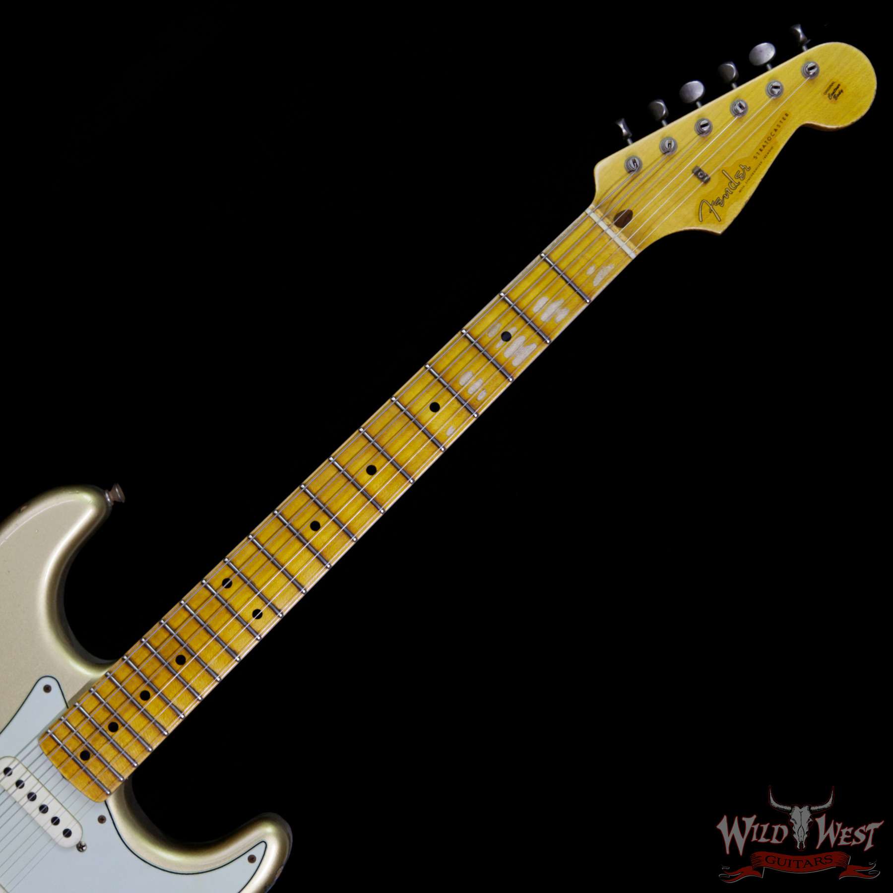 fender-gold-bnf__wwg.jpg Fender Custom Shop 1960 Stratocaster HSS Heavy Relic HLE Gold over Sherwood Green Metallic - Image 9