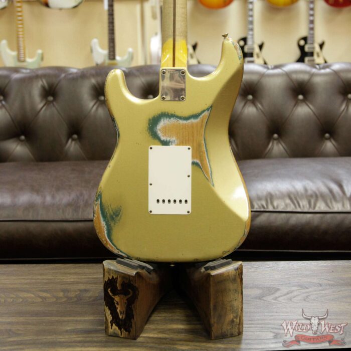 Fender Custom Shop 1960 Stratocaster HSS Heavy Relic HLE Gold over Sherwood Green Metallic - Image 14