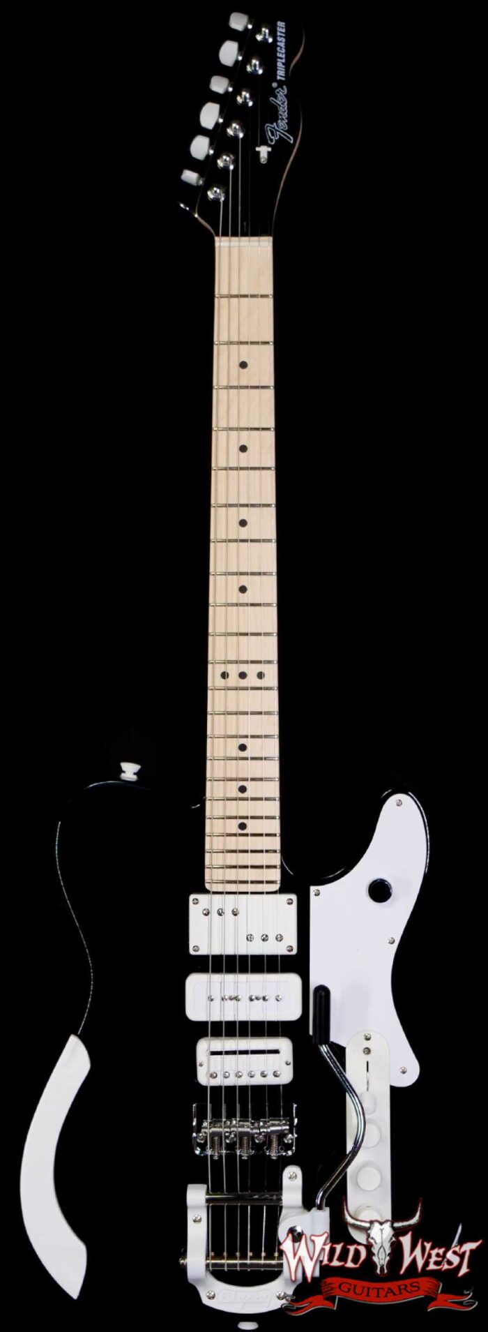 Fender Jack White Triplecaster Maple Fingerboard Black 8.25 LBS - Image 1