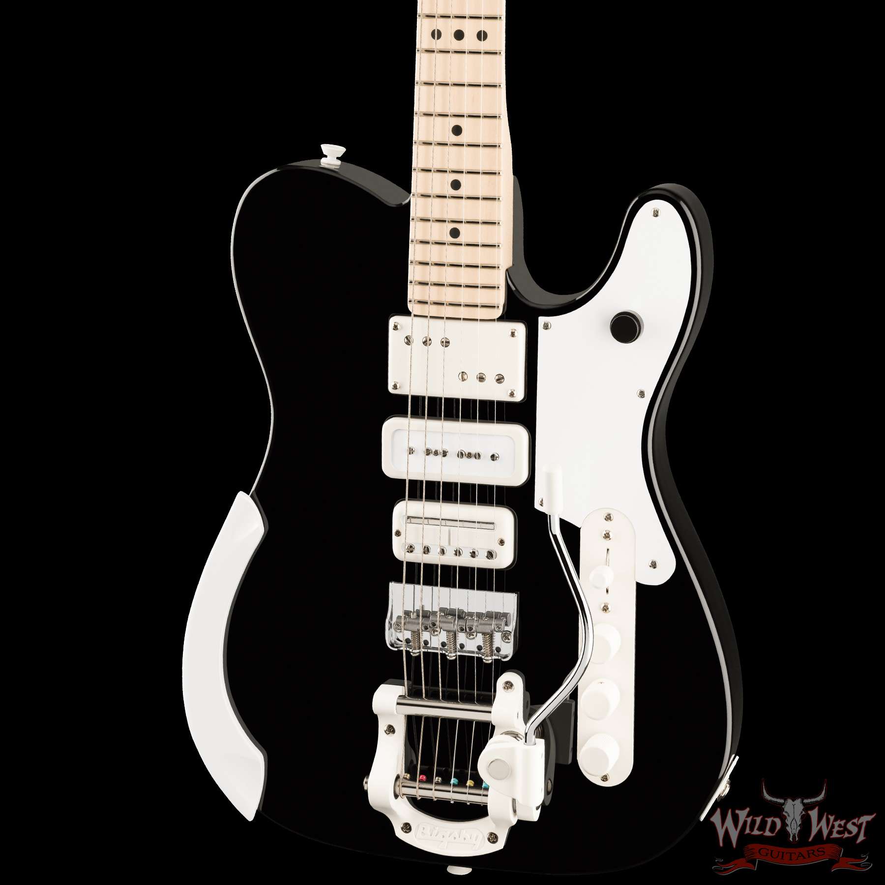 fender-jw240841-br__wwg.jpg Fender Jack White Triplecaster Telecaster Maple Fingerboard Black 7.30 LBS - Image 2