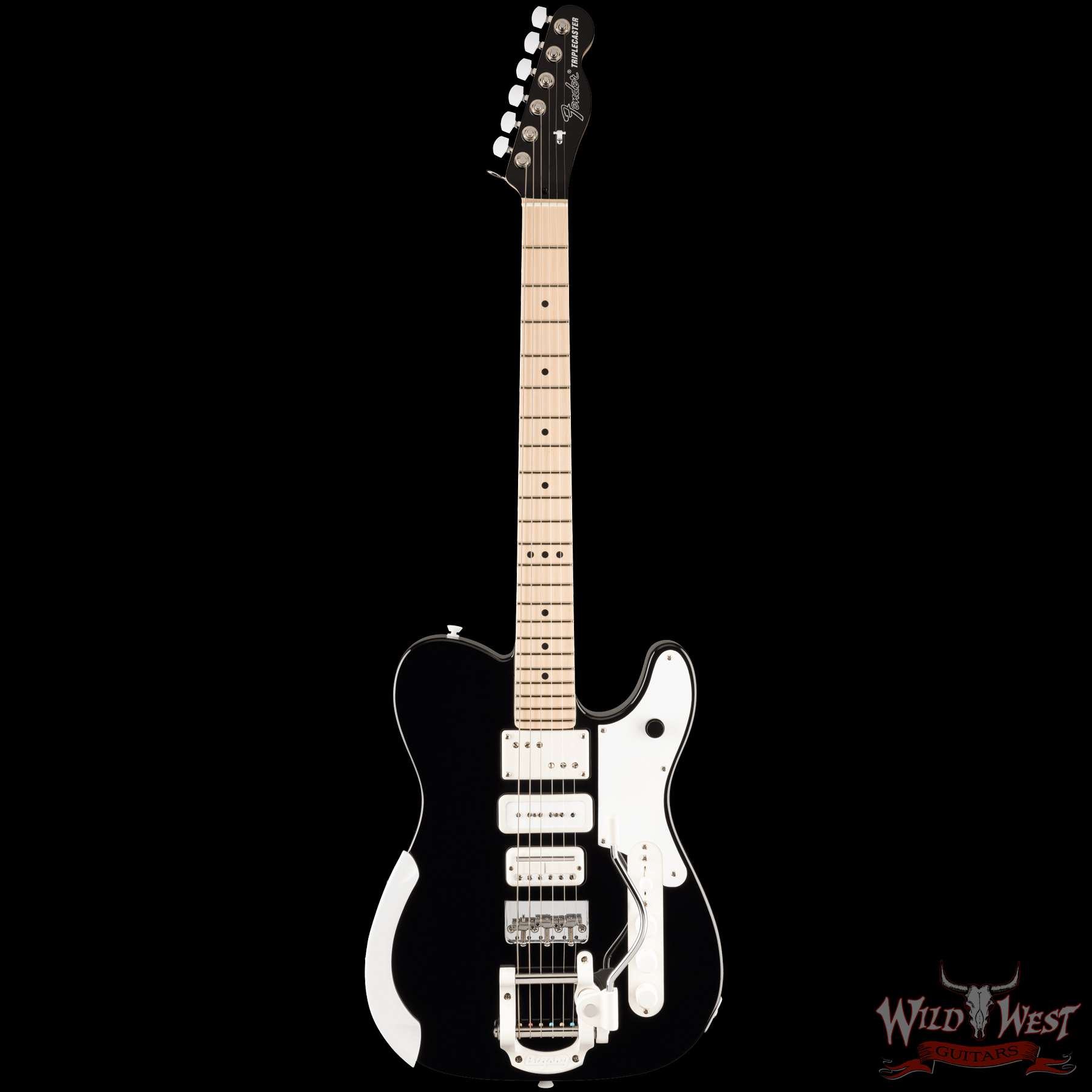 fender-jw240841-c1__wwg.jpg Fender Jack White Triplecaster Telecaster Maple Fingerboard Black 7.30 LBS - Image 3