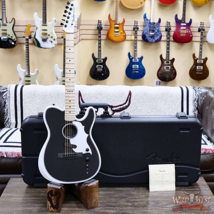 Fender Jack White Triplesonic™ Acoustasonic® Telecaster Maple Fingerboard Satin Arctic White with Black Top 5.40 lbs - Image 5