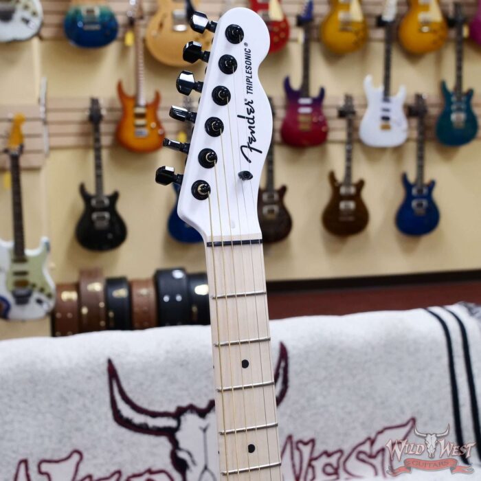 Fender Jack White Triplesonic™ Acoustasonic® Telecaster Maple Fingerboard Satin Arctic White with Black Top 5.40 lbs - Image 6