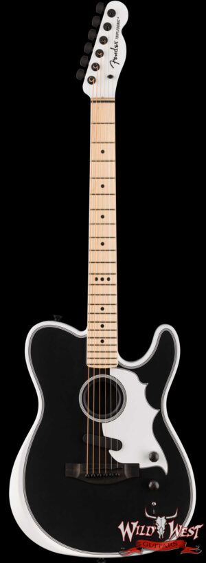 Fender Jack White Triplesonic™ Acoustasonic® Telecaster Maple Fingerboard Satin Arctic White with Black Top 5.40 lbs
