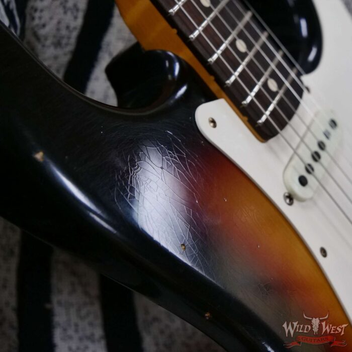 Fender Custom Shop Kyle McMillin Masterbuilt 1959 Trans Stratocaster AAA Flame Maple Neck Journeyman Relic 3 Tone Sunburst 7.30 LBS - Image 8