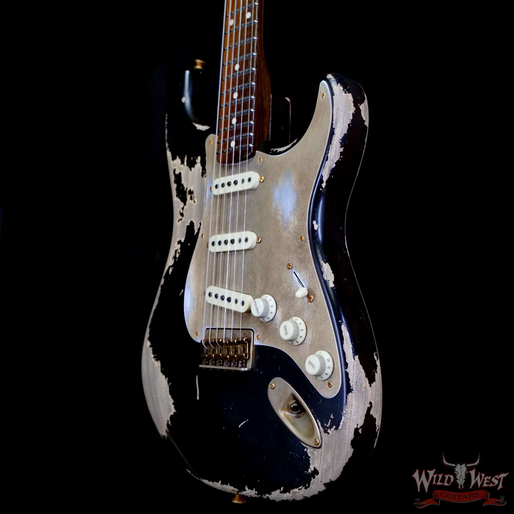 fender-km1202-br__wwg.jpg Fender Custom Shop Kyle McMillin Masterbuilt 1957 Stratocaster Hardtail Brazilian Rosewood Neck Heavy Relic Black 6.90 LBS (US Only / No International Shipping) - Image 2