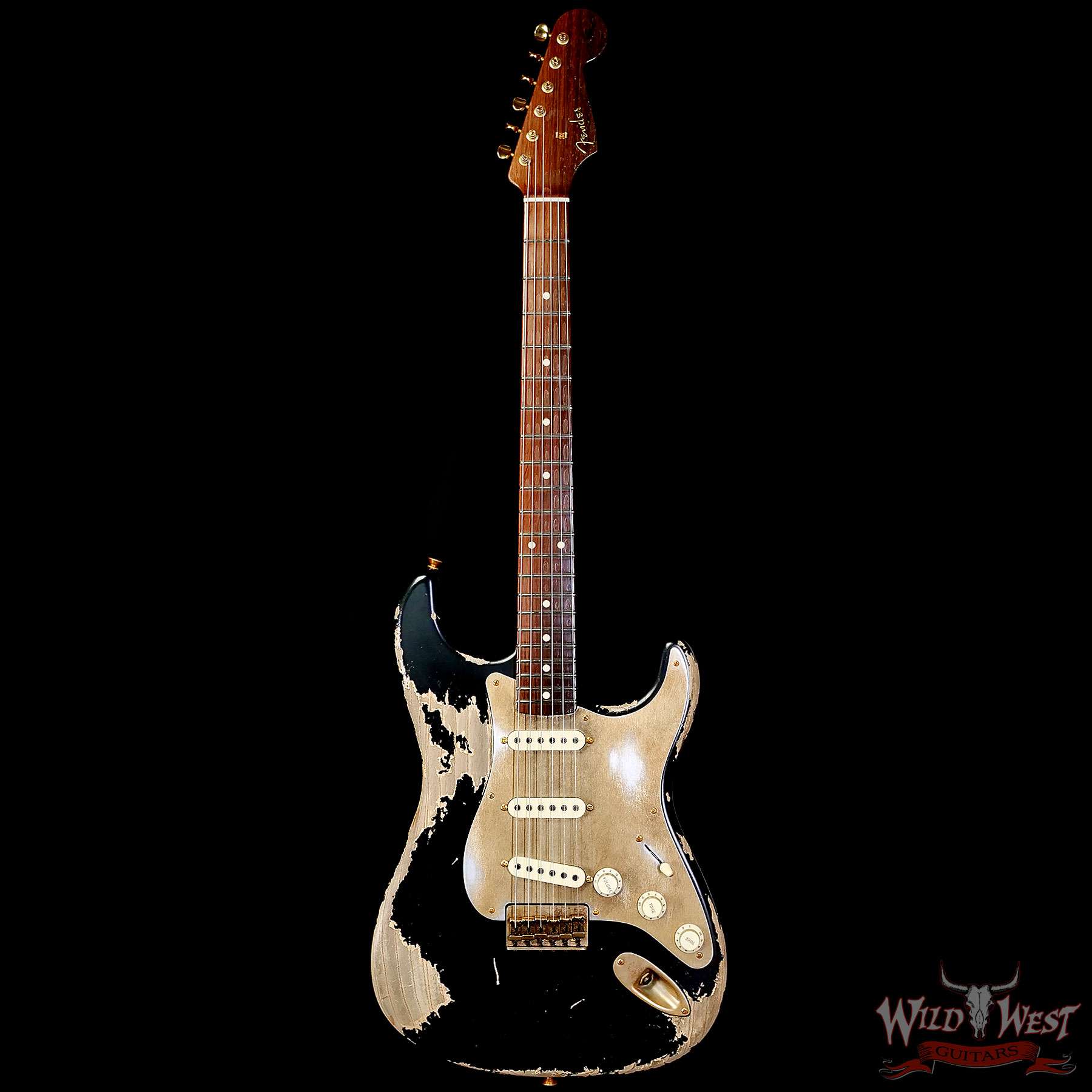 fender-km1202-c1__wwg.jpg Fender Custom Shop Kyle McMillin Masterbuilt 1957 Stratocaster Hardtail Brazilian Rosewood Neck Heavy Relic Black 6.90 LBS (US Only / No International Shipping) - Image 3
