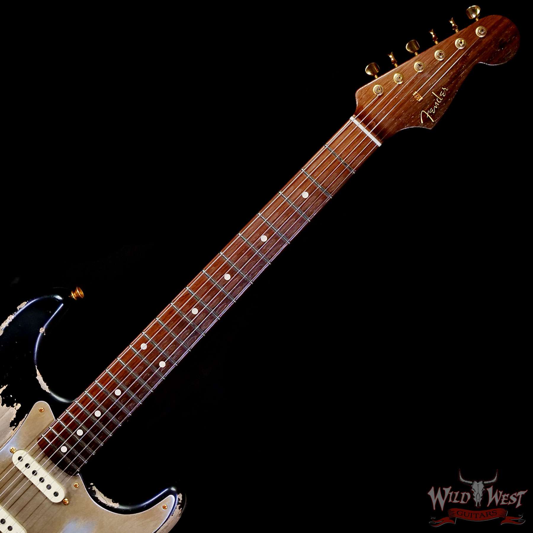 fender-km1202-c2__wwg.jpg Fender Custom Shop Kyle McMillin Masterbuilt 1957 Stratocaster Hardtail Brazilian Rosewood Neck Heavy Relic Black 6.90 LBS (US Only / No International Shipping) - Image 4