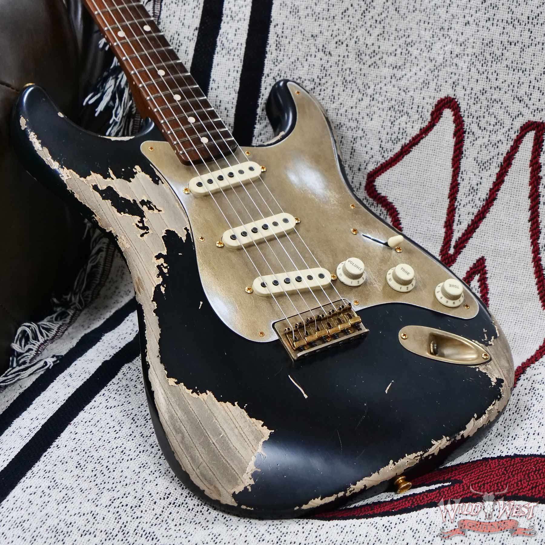 fender-km1202-d1__wwg.jpg Fender Custom Shop Kyle McMillin Masterbuilt 1957 Stratocaster Hardtail Brazilian Rosewood Neck Heavy Relic Black 6.90 LBS (US Only / No International Shipping) - Image 8