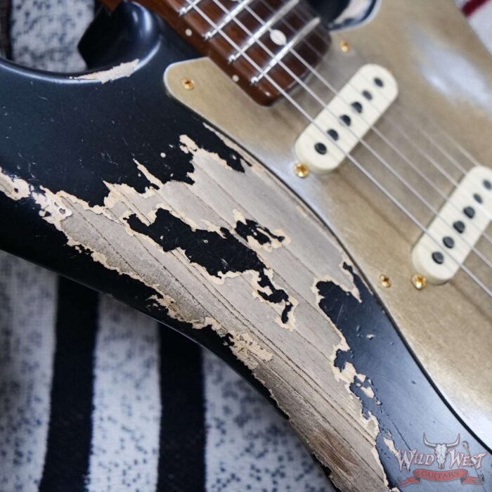 Fender Custom Shop Kyle McMillin Masterbuilt 1957 Stratocaster Hardtail Brazilian Rosewood Neck Heavy Relic Black 6.90 LBS (US Only / No International Shipping) - Image 9