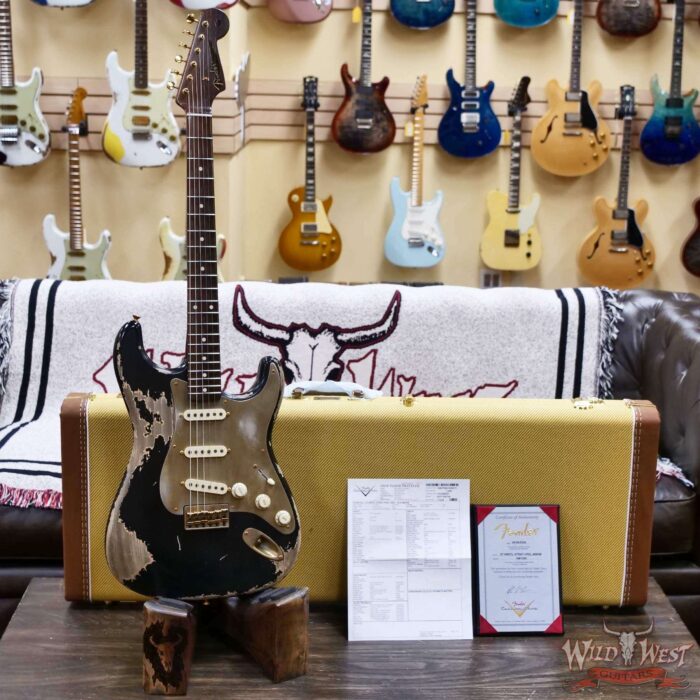 Fender Custom Shop Kyle McMillin Masterbuilt 1957 Stratocaster Hardtail Brazilian Rosewood Neck Heavy Relic Black 6.90 LBS (US Only / No International Shipping) - Image 6