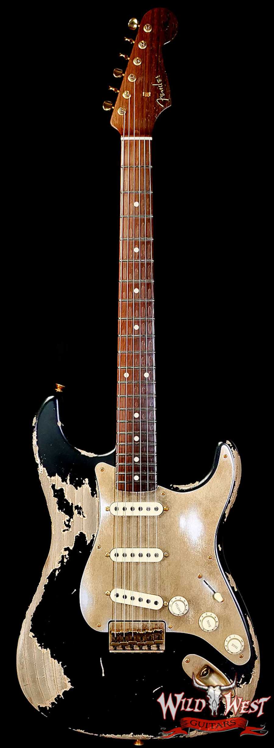 fender-km1202-main__wwg_large.jpg Fender Custom Shop Kyle McMillin Masterbuilt 1957 Stratocaster Hardtail Brazilian Rosewood Neck Heavy Relic Black 6.90 LBS (US Only / No International Shipping) - Image 1