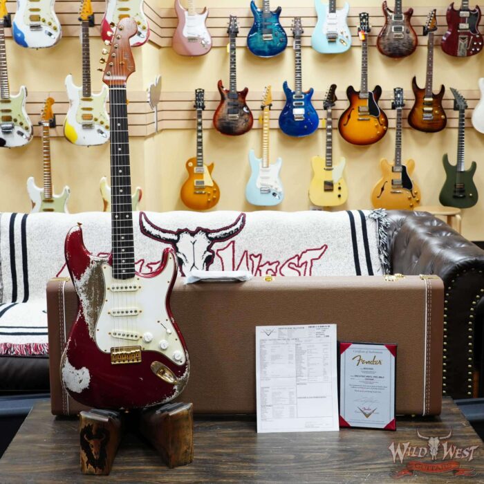 Fender Custom Shop Levi Perry Masterbuilt 1960 Stratocaster Brazilian Rosewood Board Heavy Relic Candy Apple Red with Gold Hardware 6.95 LBS (US Only / No International Shipping) - Image 6