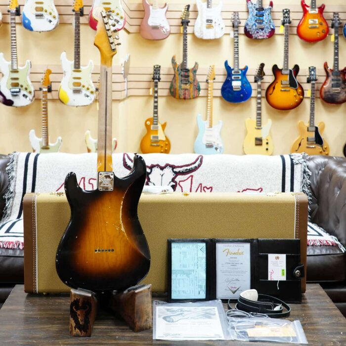 Fender Custom Shop Limited Edition 70th Anniversary 1954 Stratocaster Hardtail Relic Wide Fade 2 Tone Sunburst 6.90 LBS - Image 9