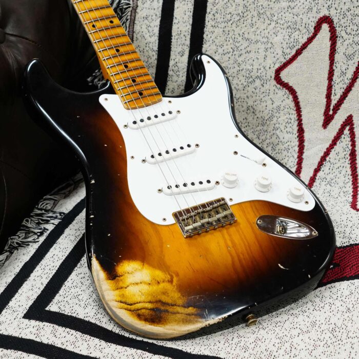 Fender Custom Shop Limited Edition 70th Anniversary 1954 Stratocaster Hardtail Relic Wide Fade 2 Tone Sunburst 6.90 LBS - Image 8