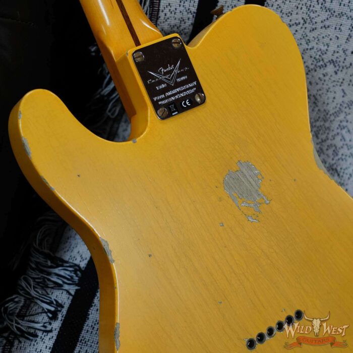 Fender Custom Shop Limited Edition 70th Anniversary Broadcaster (Telecaster) Relic Nocaster Blonde 7.30 LBS - Image 13