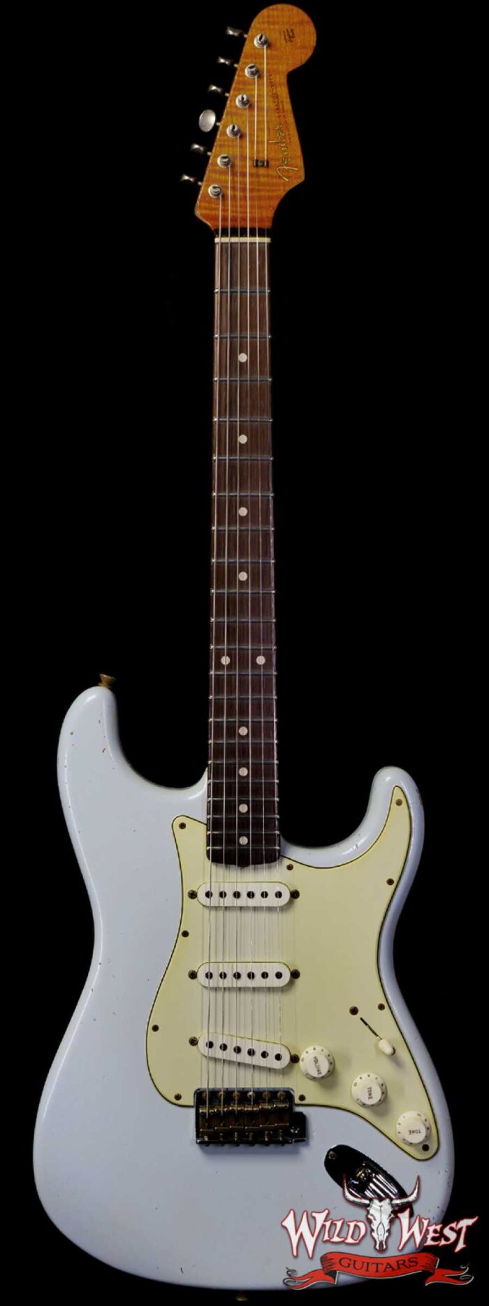 Fender Custom Shop Dennis Galuszka Masterbuilt Roasted 1959 Stratocaster Brazilian Rosewood Slab Board Hand-Wound PUs Journeyman Relic Faded Aged Sonic Blue - Image 1