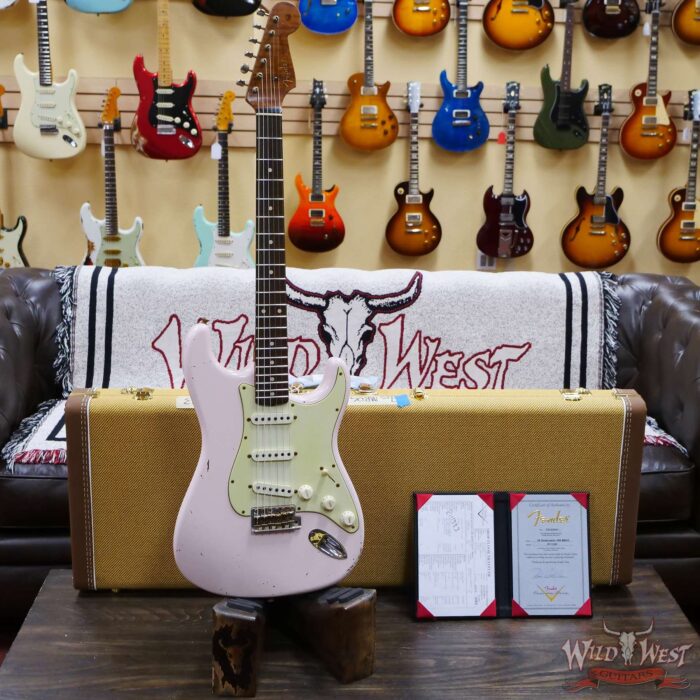 Fender Custom Shop Dennis Galuszka Masterbuilt Roasted 1959 Stratocaster Brazilian Rosewood Slab Board Hand-Wound PUs Journeyman Relic Aged Shell Pink - Image 6