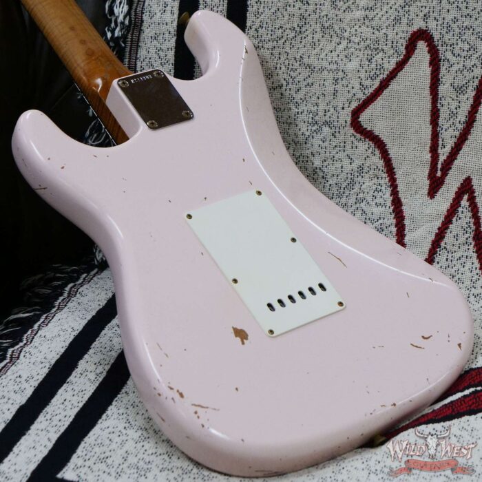 Fender Custom Shop Dennis Galuszka Masterbuilt Roasted 1959 Stratocaster Brazilian Rosewood Slab Board Hand-Wound PUs Journeyman Relic Aged Shell Pink - Image 11