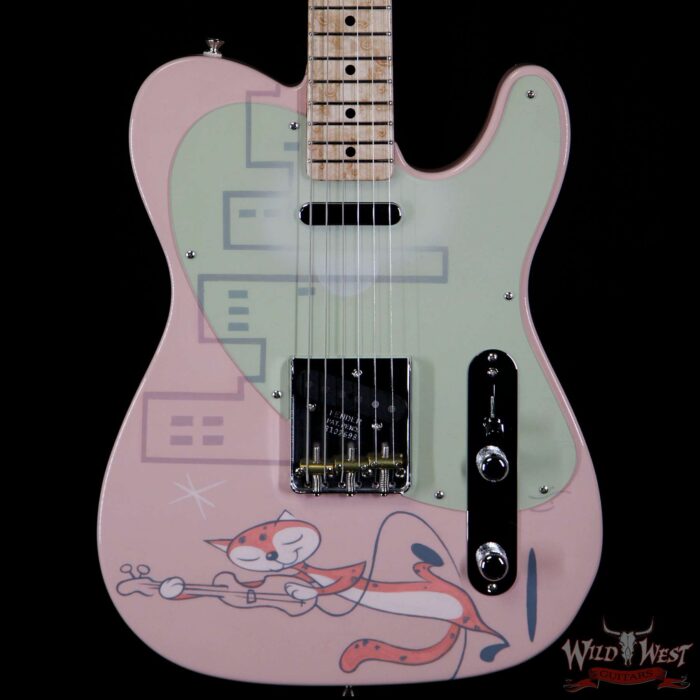 2020 NAMM Fender Custom Shop Dale Wilson Masterbuilt 50’s Pink Special Telecaster NOS Artwork by Chris Schnabel One of Kind - Image 3
