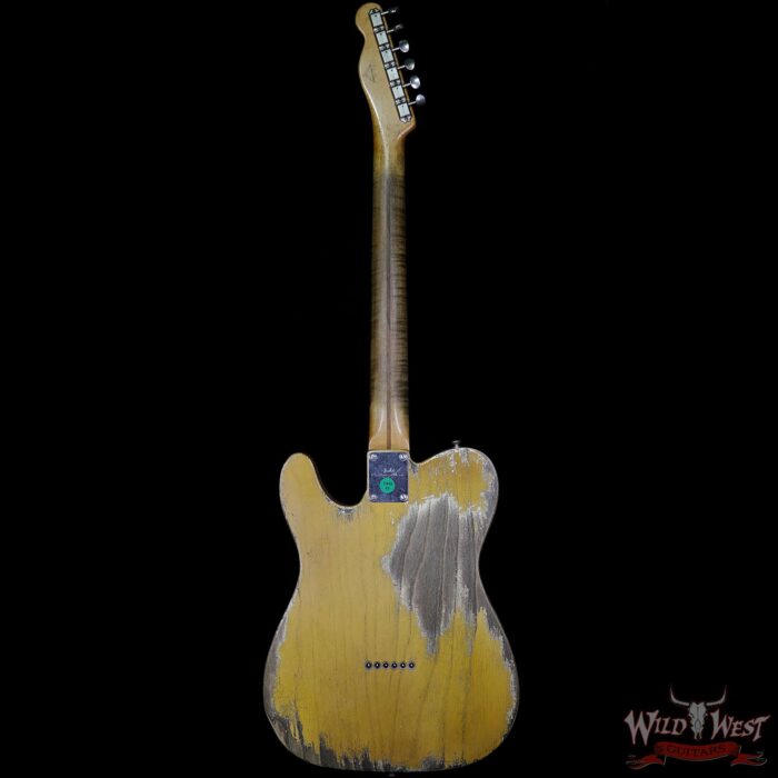 Fender Custom Shop 2019 NAMM #403 Dale Wilson Masterbuilt 1952 Telecaster Heavy Relic Flame Maple Neck Smoked Blonde Butterscotch - Image 5