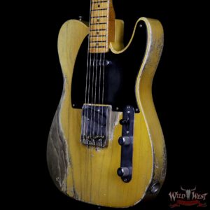 Fender Custom Shop 2019 NAMM #403 Dale Wilson Masterbuilt 1952 Telecaster Heavy Relic Flame Maple Neck Smoked Blonde Butterscotch - Image 2