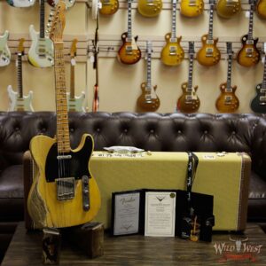 Fender Custom Shop 2019 NAMM #403 Dale Wilson Masterbuilt 1952 Telecaster Heavy Relic Flame Maple Neck Smoked Blonde Butterscotch - Image 12